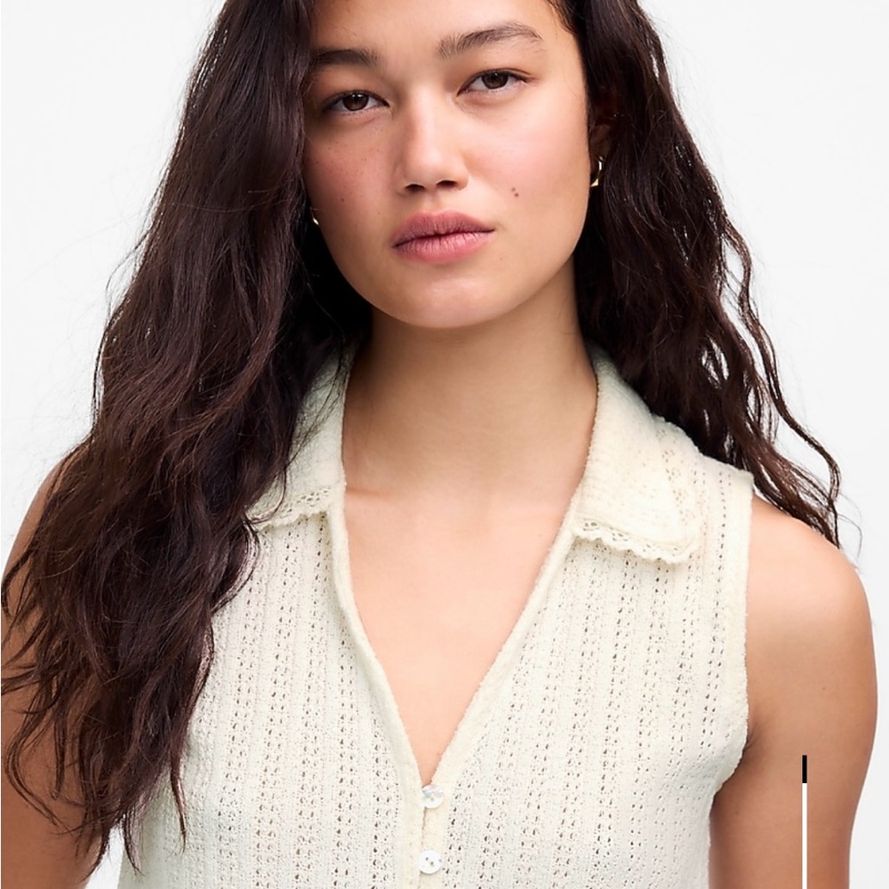 Madewell Cream Sleeveless Knit Top